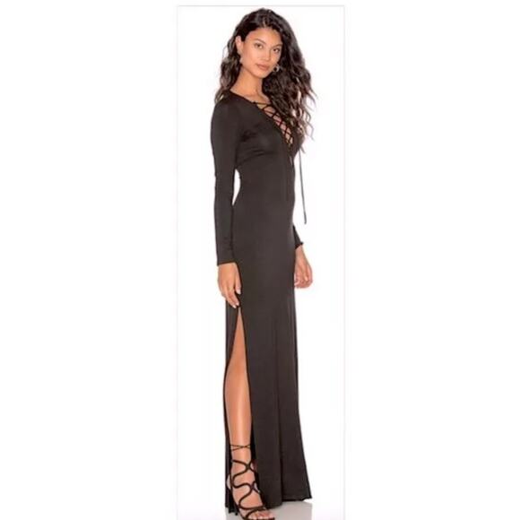 Rachel Pally Dresses & Skirts - Rachel Pally Black Long Sleeve Jolene Lace-Up Maxi Dress Size 1X